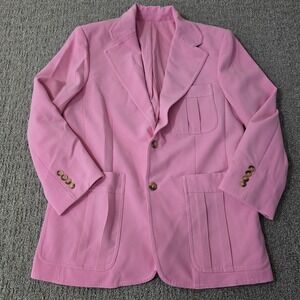 Mr Turk 42 Pink Blazer Made California Pleated Pocket Mod Retro Statement